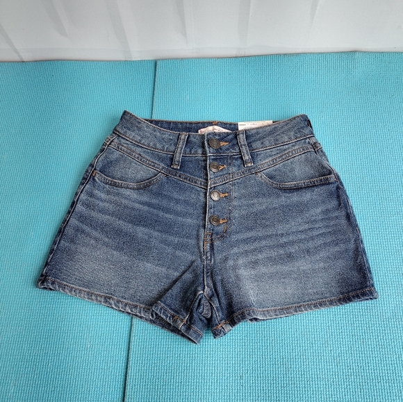 So Women's High Rise Curvy Mom Shorts Button Fly Size 0/24W - Picture 1 of 6